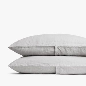 2 Linen Pillowcases - Standard Size - Fog